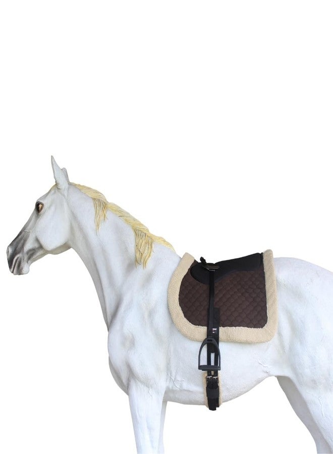 Professional Equine Horse Quilted English Bareback PAD Trail Fleece Neoprene Brown 72F47BR - Image 3